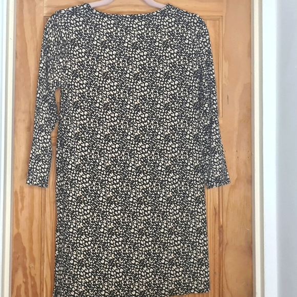 principles Tops - Womens Longline Top Size 10 by Principles black & cream 3/4 sleeves side splits